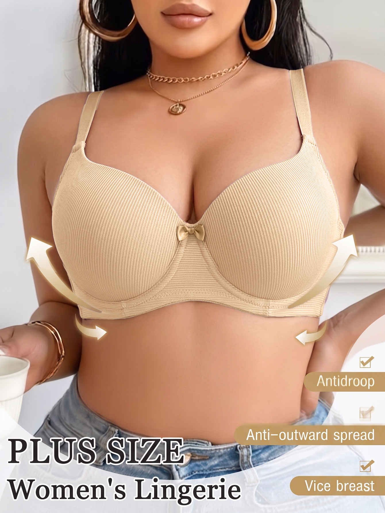 Plus Size Women Bra Thin Cup U – обзор и цена Push Up Bra Padded