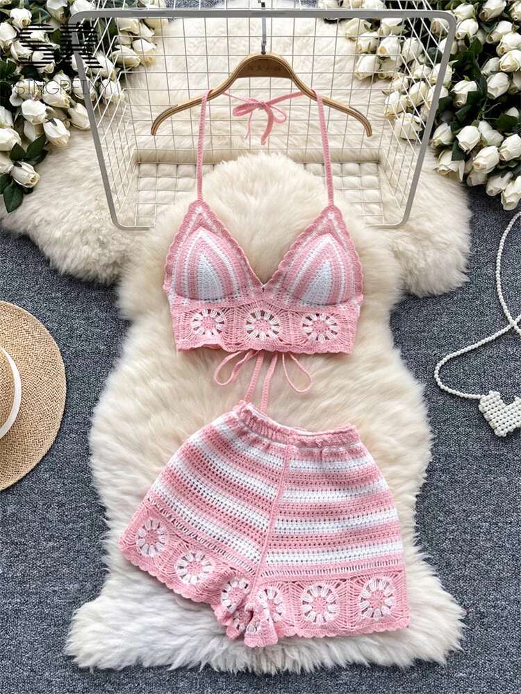 Beach Vacation Knit 2pcs Suits – обзор и цена Cami Top Lace
