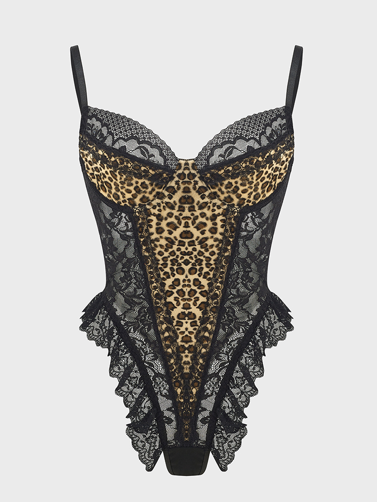 Sexy Lace Leopard Pattern Body – обзор и цена Shapewear Bodysuit Firm