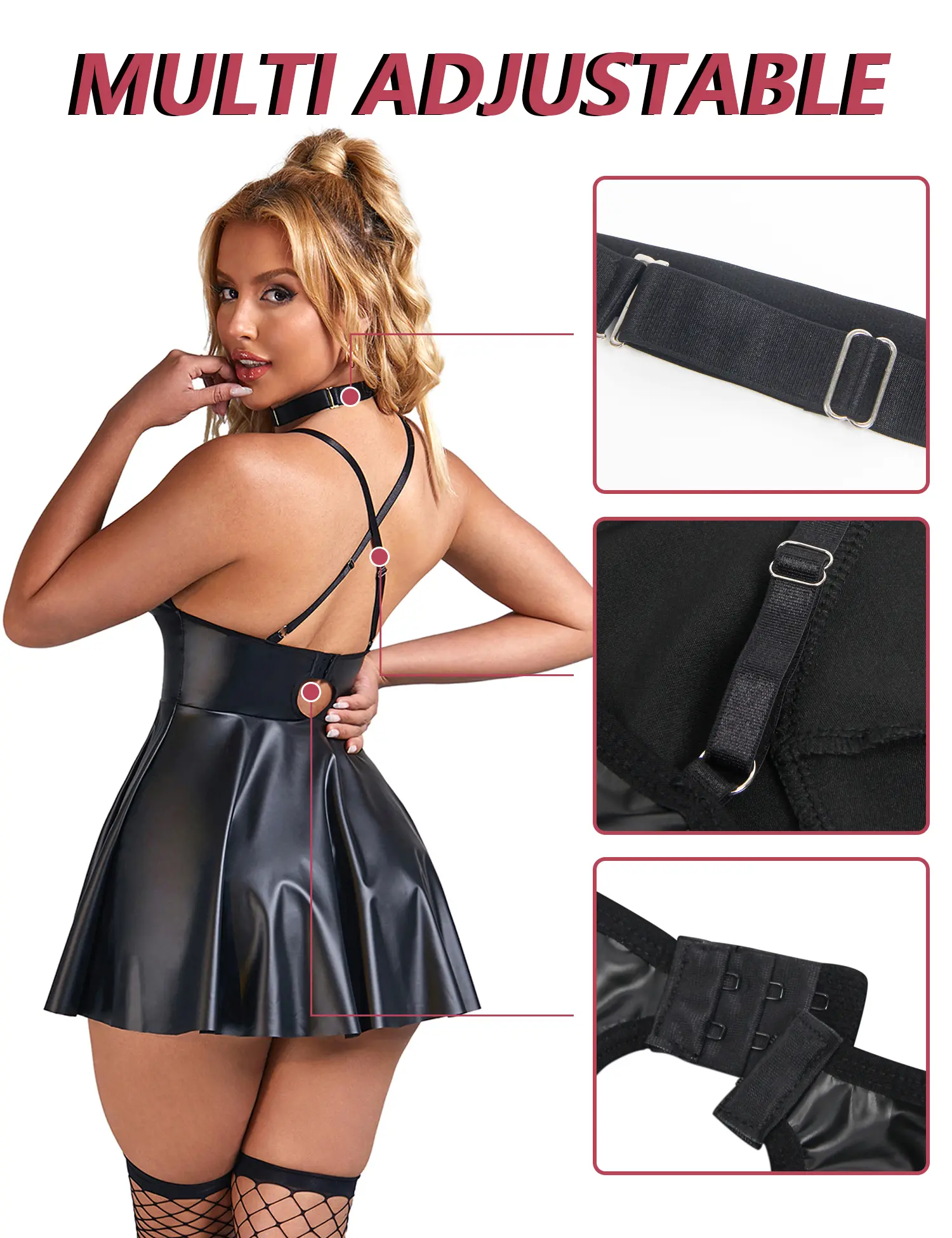 Women's Leather Lingerie Set P – обзор и цена Babydoll Chemise Night