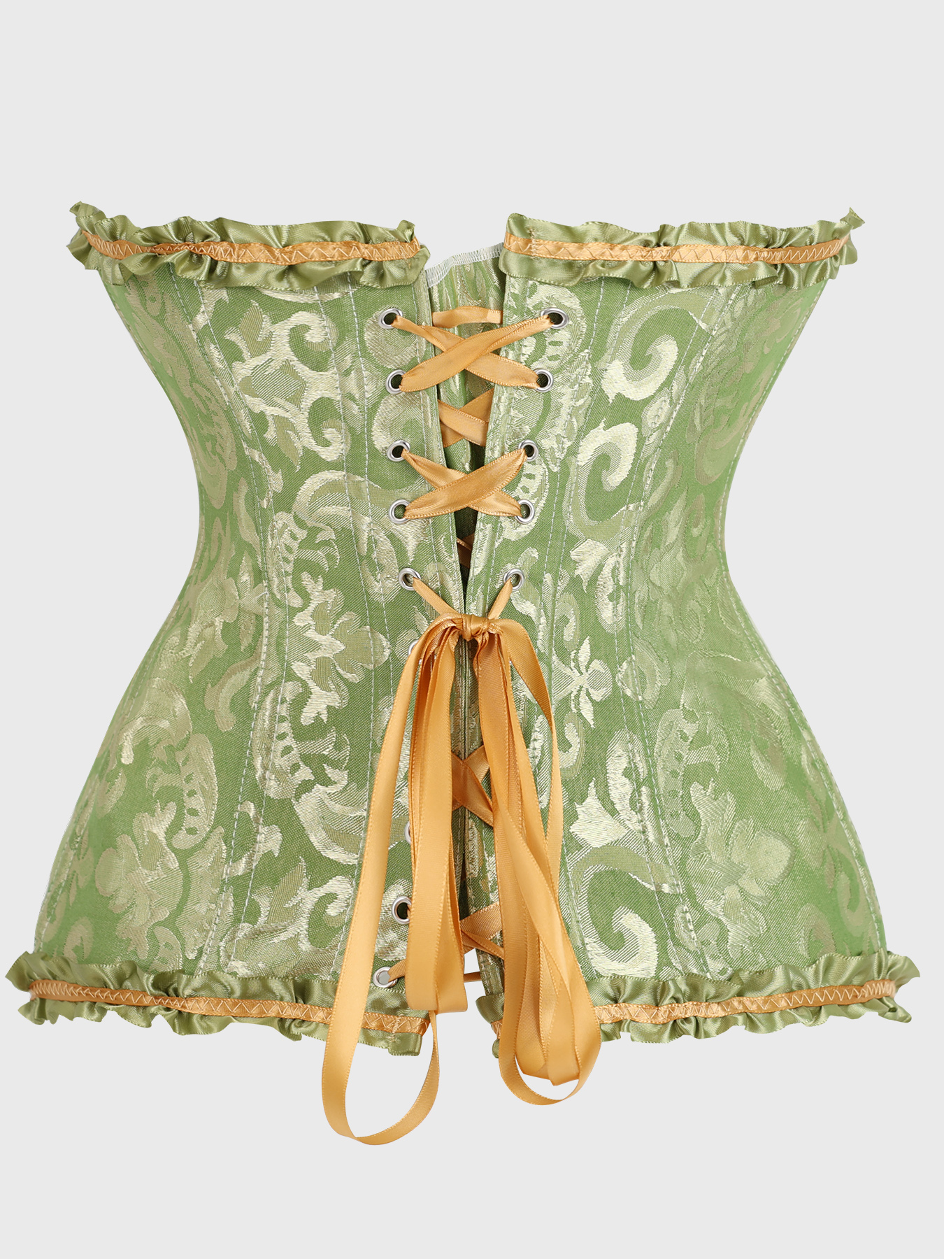 Olive Green Victorian Brocade  – обзор и цена Corset Waist Cinch