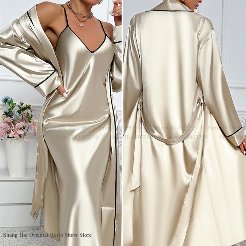 Sexy Long Twinset Robe Set Che – обзор и цена Robe Silk Women
