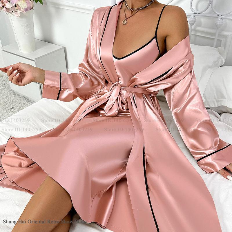 Sexy Long Twinset Robe Set Che – обзор и цена Robe Silk Women