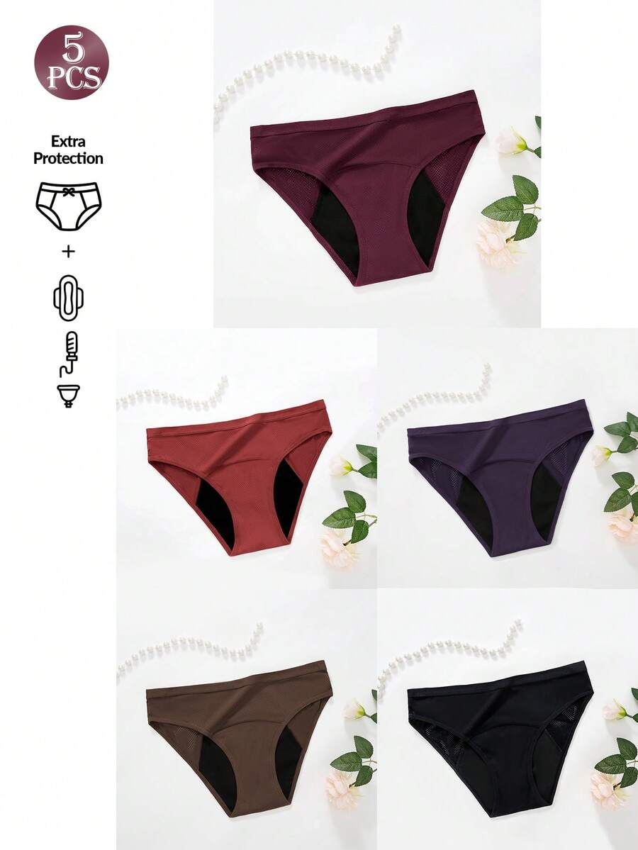 5 Pcs Women Solid Color Absorb – обзор и цена Period Panty Absorbent
