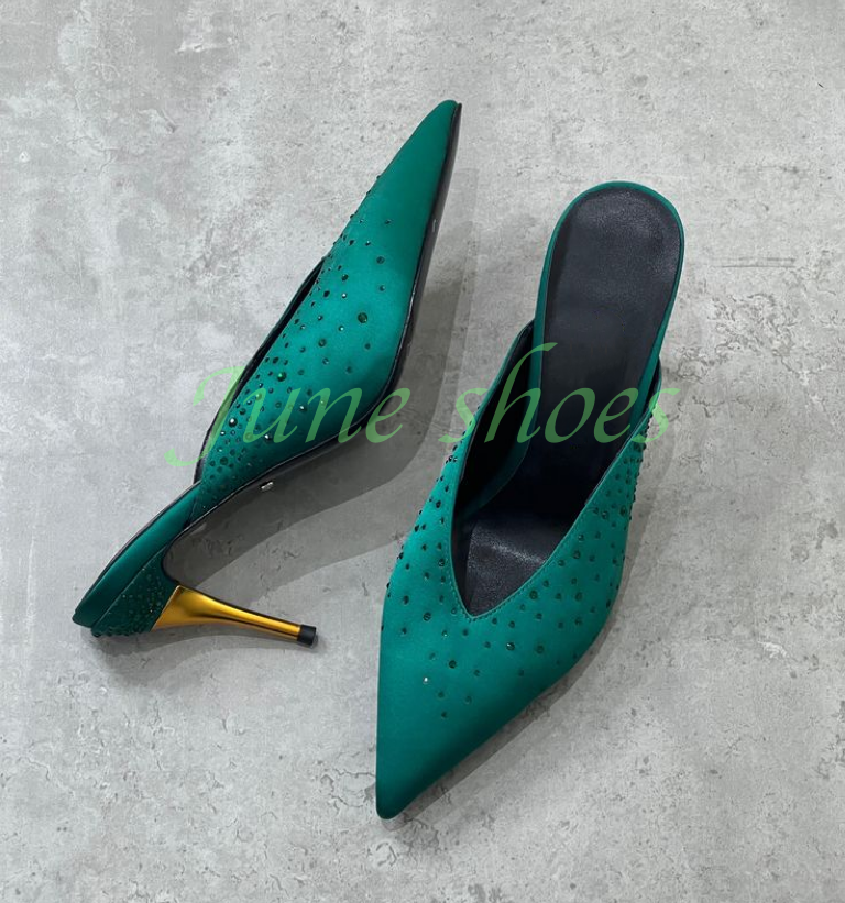 Lady Satin Dark Green Sequins  – обзор и цена Slip Dress Satin