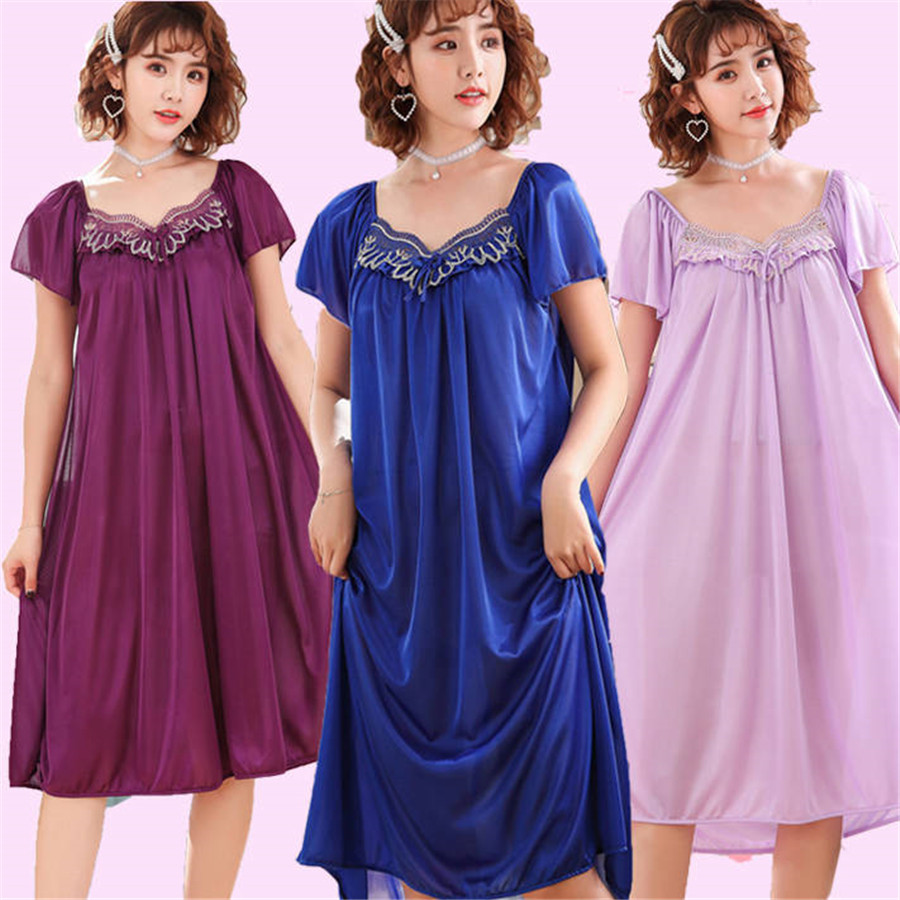 NEW Summer Ice Silk Nightgown  – обзор и цена Robe Silk Women