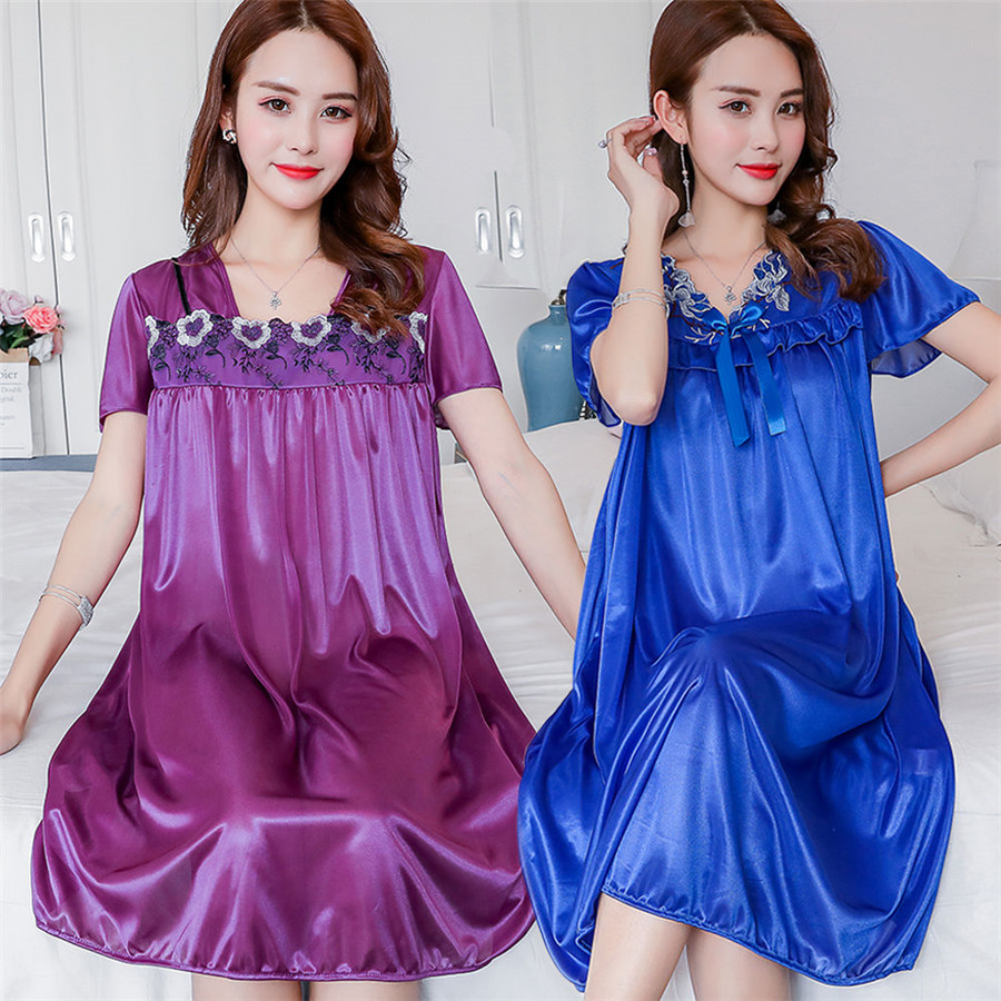 NEW Summer Ice Silk Nightgown  – обзор и цена Robe Silk Women